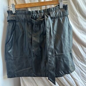 Ci Sono Black Faux Leather Skirt